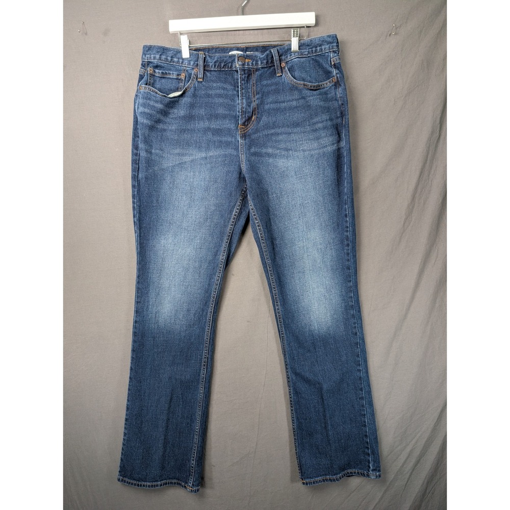 Old Navy Mens Boot-Cut Built-In Flex Blue Jeans 38x34 Medium Wash Stretch Denim